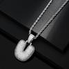 Hot Selling European and American Hip-hop Necklace with 26 English Letter Pendants, Men's and Women's Trendy Zircon Necklace