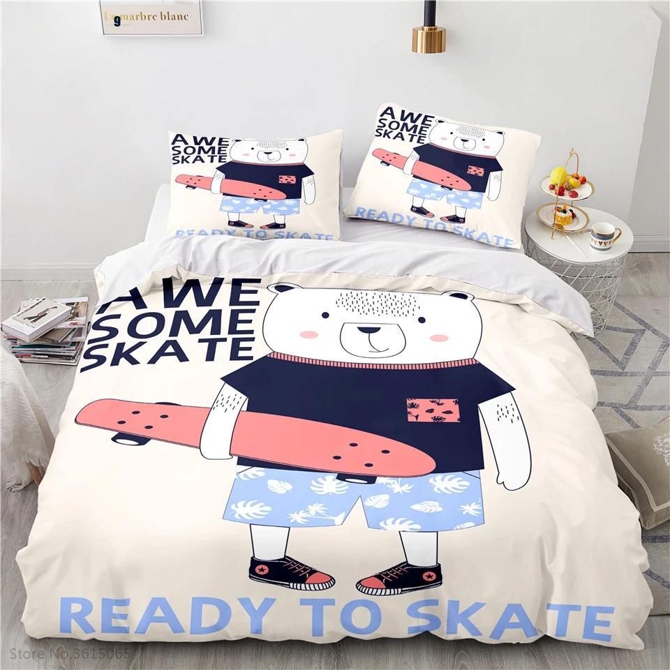 Cute Cartoon Cat Kitty Printed Bedding Set Pink 3d Duvet Cover Sets Pillowcase Children Single Double Twin Full Queen King Size