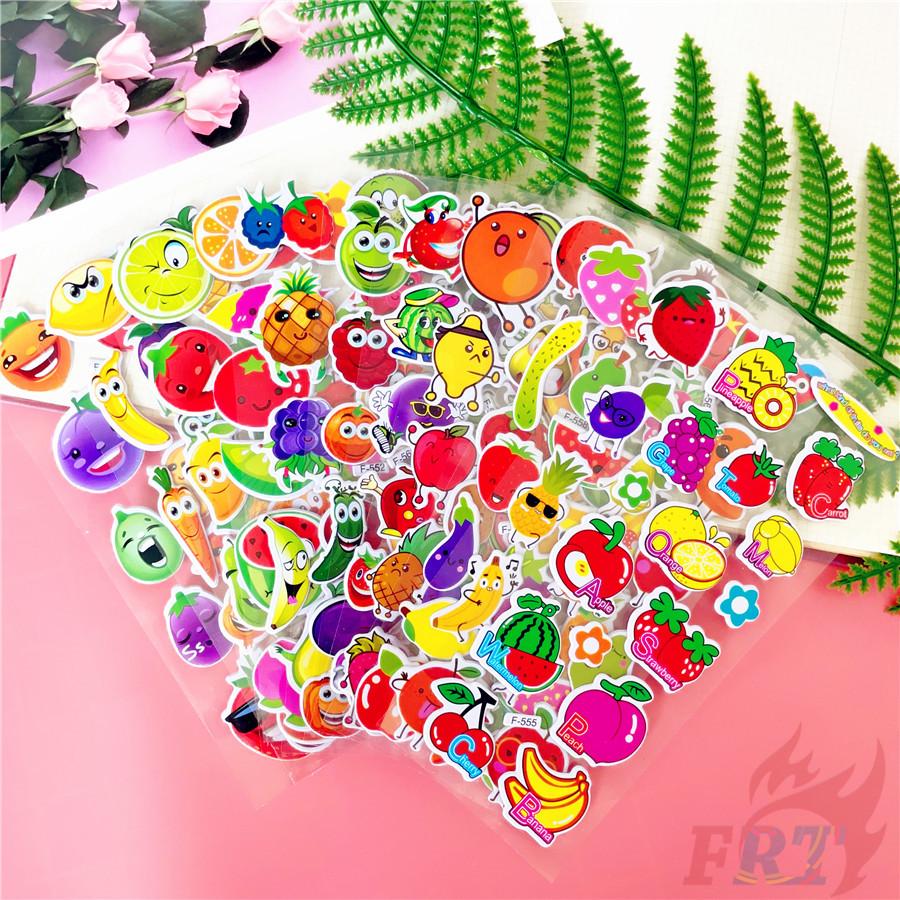 

12Sheets/set Fruit and Vegetable Rewards Sticker Puffy Bubble Toys Stickers