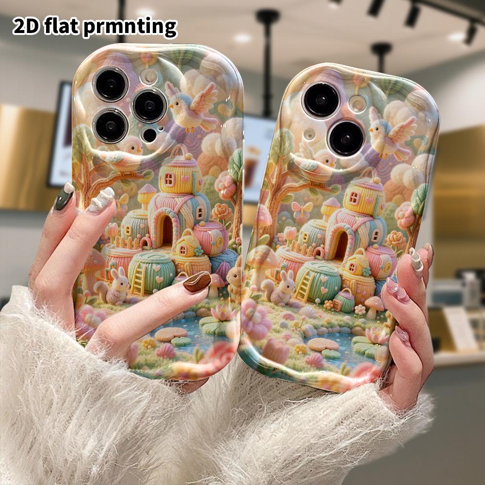 Phone Case: 2D flat, suitable for iPhone 18 17 16 15 14 13 12Pro protective case, Can Can Town, perfect Christmas and Halloween holiday gift