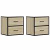 VidaXL Wall-mounted Bedside Tables 2 Pcs Sonoma Oak 40x31x39.5 Cm, Cabinet, Side Table, Bedside Cabinet, Cabinet of 848727