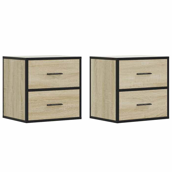 VidaXL Wall-mounted Bedside Tables 2 Pcs Sonoma Oak 40x31x39.5 Cm, Cabinet, Side Table, Bedside Cabinet, Cabinet of 848727