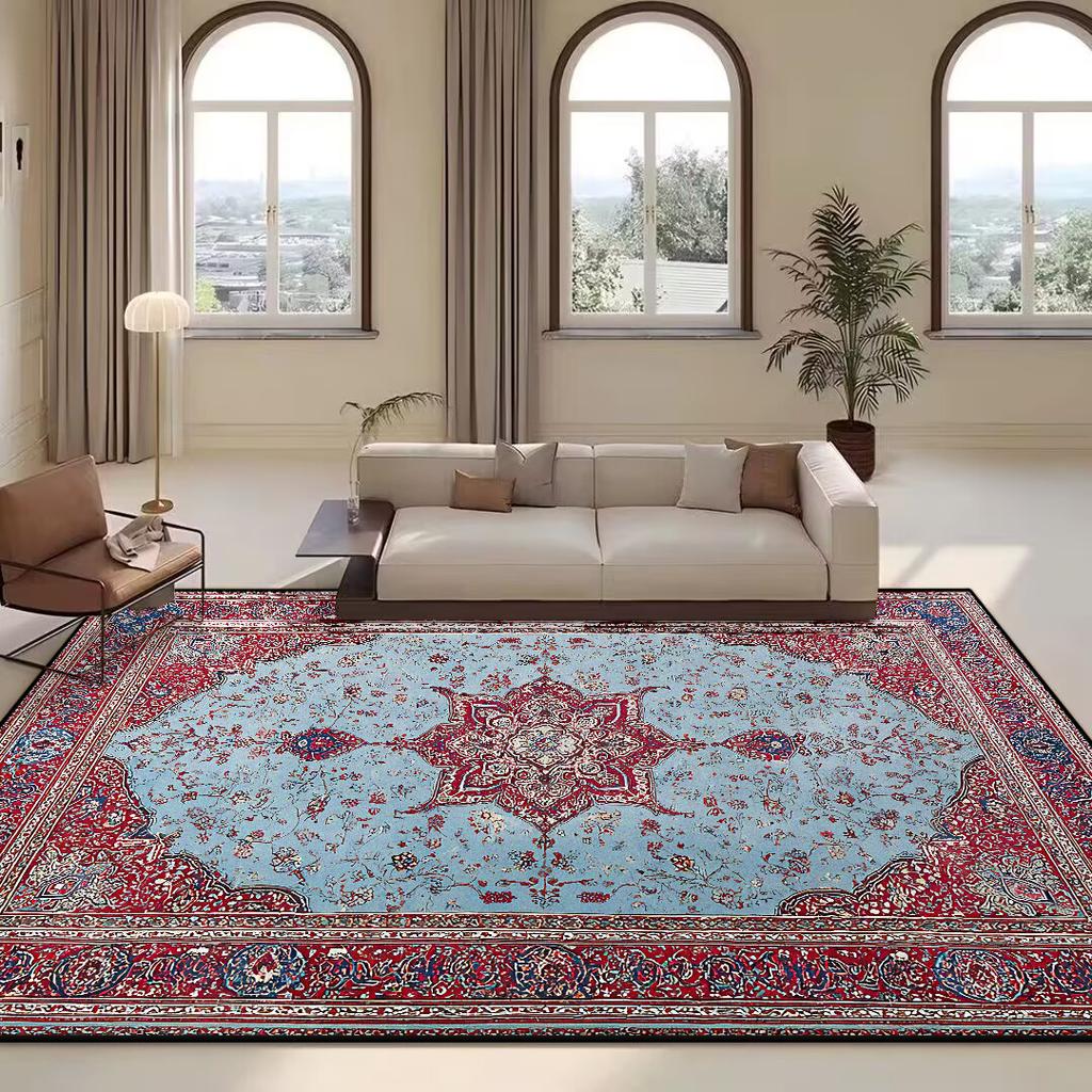 Vintage Persian High-end Carpet Living Room Sofa Washable Rug Home Luxury Decoration Large Bedroom Rug Non-slip Coffee Table Mat