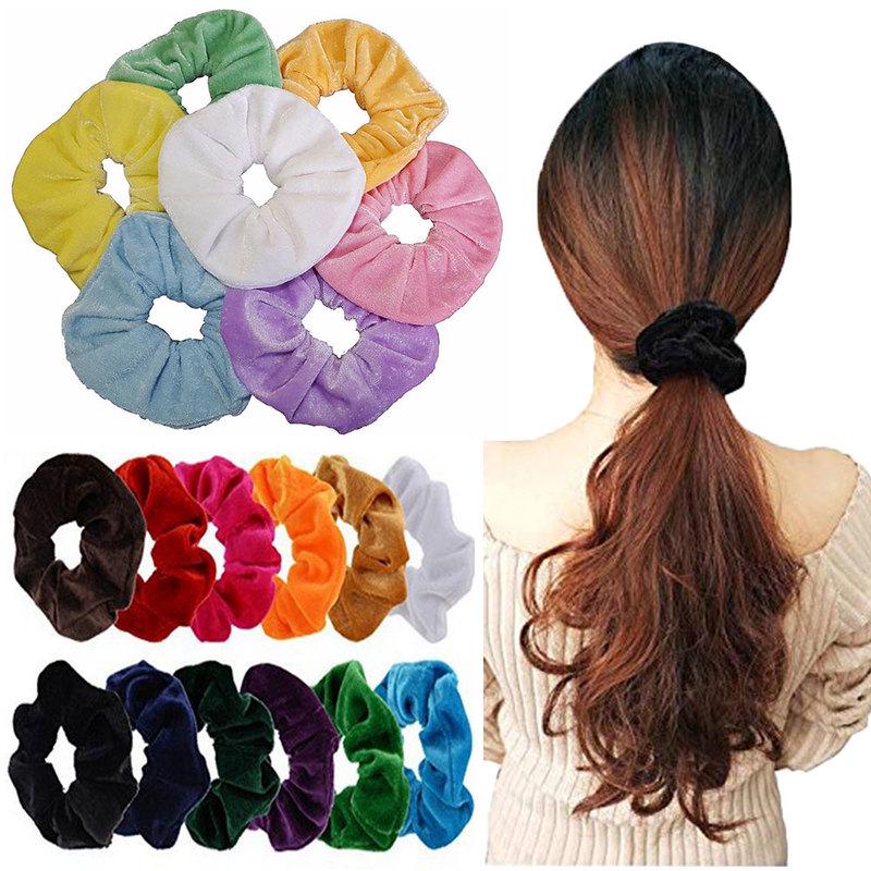 Buy 6 Pack Black Gold Velvet Scrunchie Hair Elastics Bobbles Bands