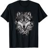Floraler Wolf Vintage Blumen Wolfsgesicht für Wolfsliebhaber T-Shirt(1)