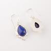 Lapis Lazuli Gemstone 925 Stamped Silver Jewelry Handmade Earrings 1.6" For Gift EE-163-22