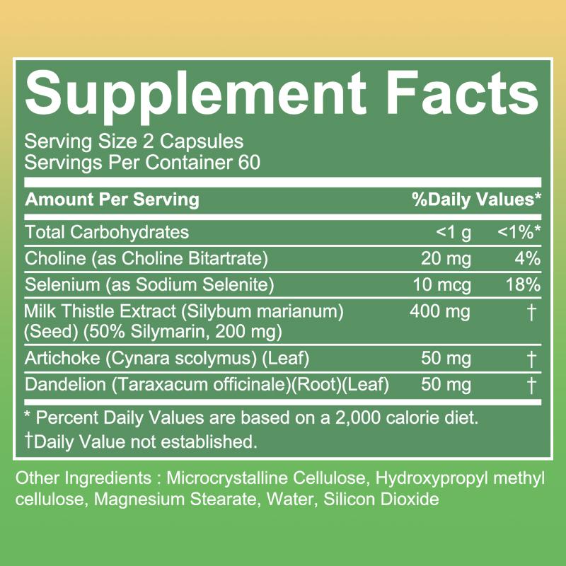 High-concentration Milk Thistle (silymarin 200 Mg) Extract, 120 Capsules