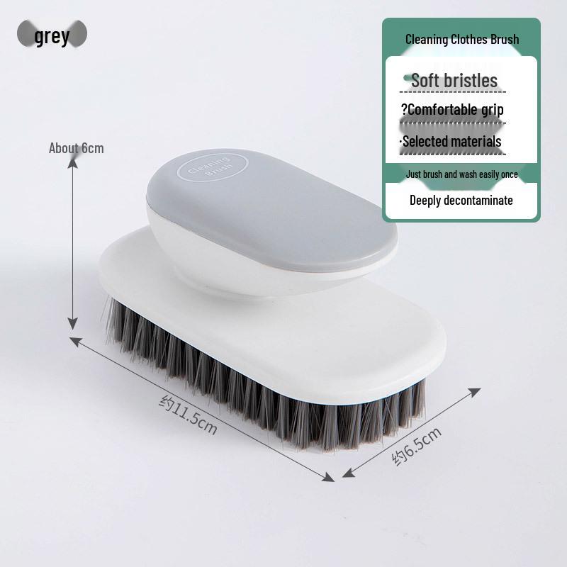 Soft Bristle Multipurpose Shoe & Laundry Cleaning Brush with a Round Handle - Gentle on Clothes