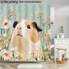 Watercolor Guinea Pig Illustration Shower Curtain 1Pc With 12 Hooks For Bathroom Home Decor Polyester 70.8X70.8 Inch