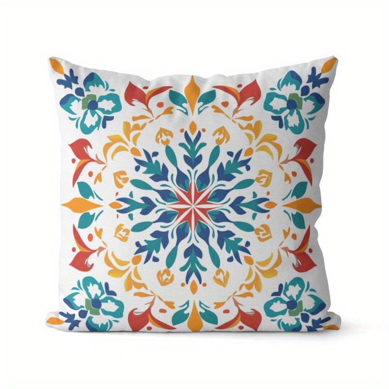 

Home Decor Colorful Floral Pattern Throw Pillow Covers Pattern Cushion Cover Suitable For Sofa Bedroom Car Pillow Cover 16x16Inch