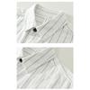 Men's Vertical Stripe Patch Pocket Short Sleeve Button Down Shirt Casual Streetwear Top