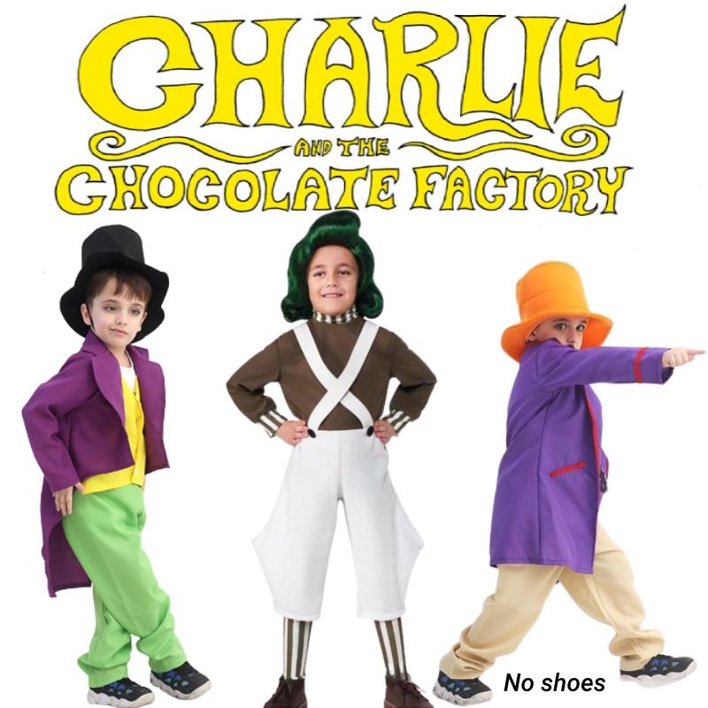 Charlie und die Schokoladenfabrik Halloween Willy Wonka Oompa Cosplay Kostüm Bühnenoutfit