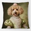 European Vintage Royal Court Dog Poodle Chihuahua Animals Poster Cushion Cover Decorative Pillow Case