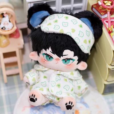 New 15cm/20cm Cotton Doll Pajamas With Eye Mask Cartoon Doll Sleep Clothes Cute Replament Bathrobe Dolls Acssories