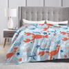 cute sharks Warm Soft Blanket  Picnic Plush Bedding Throws Print Home Decor Flannel Bedspread Sofa Bed Cover