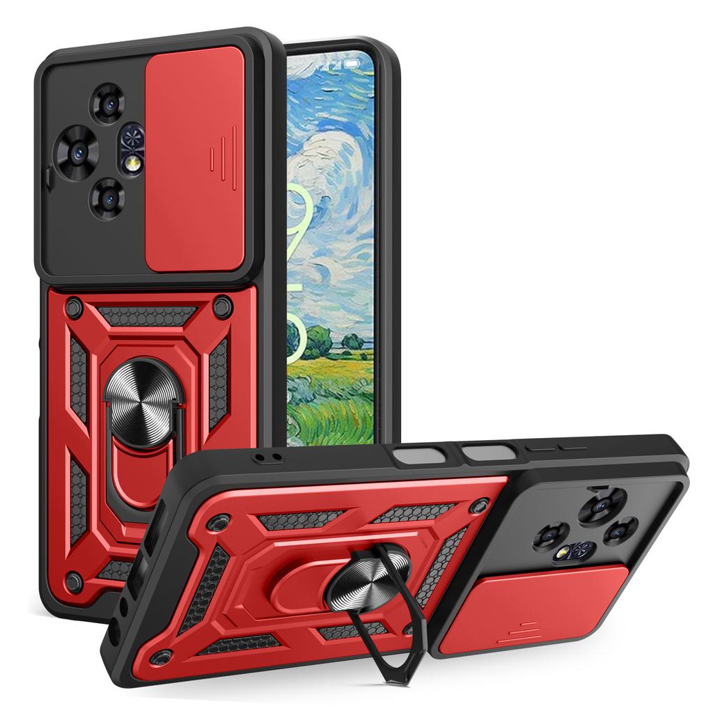 For TCL 50 Pro NxtPaper 5G Deksel med Skyvekamera-deksel PC+TPU Støtteben Telefondeksel