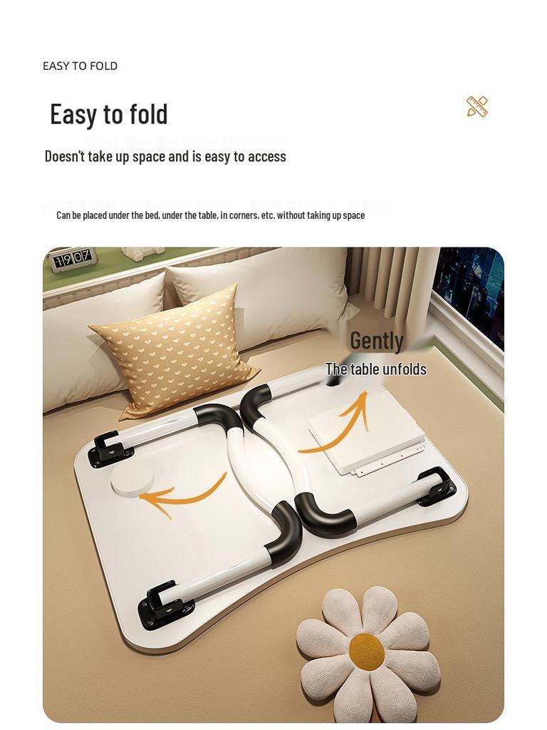 Foldable Bedside Desk Laptop Table: Student Dormitory Writing Desk & Small Table