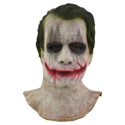 Máscara de Látex de Palhaço Demônio de Cabelo Verde Cavaleiro das Trevas para Halloween 2020