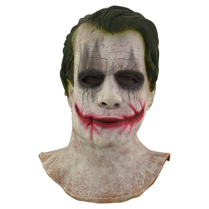 Dark Knight Green-Haired Devil Clown Latex Mask for Halloween 2020 Small