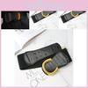 Smooth Ushaped Buckle Black Belt Womens Coat Dress Versatile Decoration