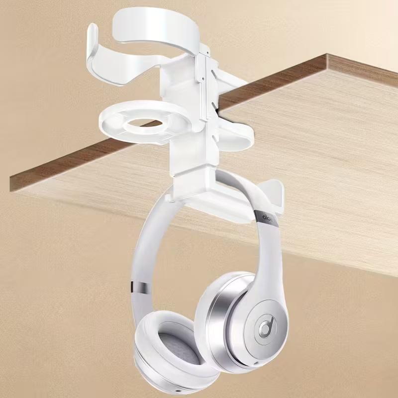 2-In-1 Desktop Cup Holder And Headphone Stand, Made Of Sturdy Abs Material, Gaming Headphone Stand And Cup Holder