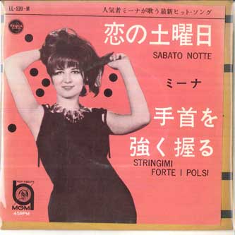 7inch Record MINA - Sabato Notte / Stringimi Forte I Po LL520M MGM 1962 Japan Pop Used