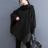 Plus Size Women Loose Black Zipper Irregular Casual Sweatshirt Long Sleeve Big Size Oversized Spring Autumn Hoodie