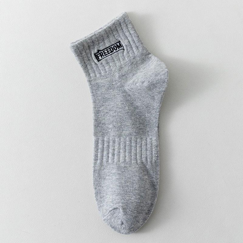 Socks Men'S Pure Cotton Low-Top Medium Tube Socks Sweat-Absorbing And Deodorant Sports Socks Trend Letter Men'S Cotton Short Tube Socks