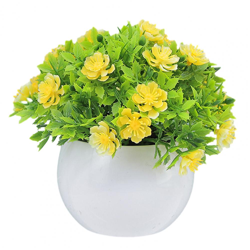 14 x 13 cm große künstliche Topfpflanze, realistische Bonsai-Figur, grüner Eukalyptus, für Zuhause, Büro, Terrasse, Schreibtisch, Garten.