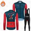 New PNS Fleece Suit Winter Cycling Suit Long Sleeve Strap Pants Road Bike Mountain Bike Outdoor