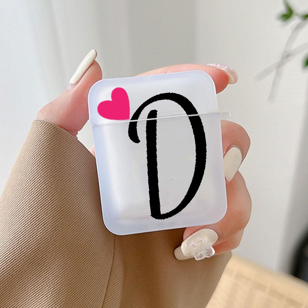 Initial Letter A Z Love Heart Earphone Case for Airpods 4th 3rd Pro 3 2 Cover for Airpod 2 3 1 Protective Accessorie Shell Funda