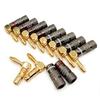 12Pcs 90Degree Banana Plugs 24K Gold Plated Right Angle 4mm Jack Plug Video Audio Adapter Speaker Amplifier Wire Cable Connector