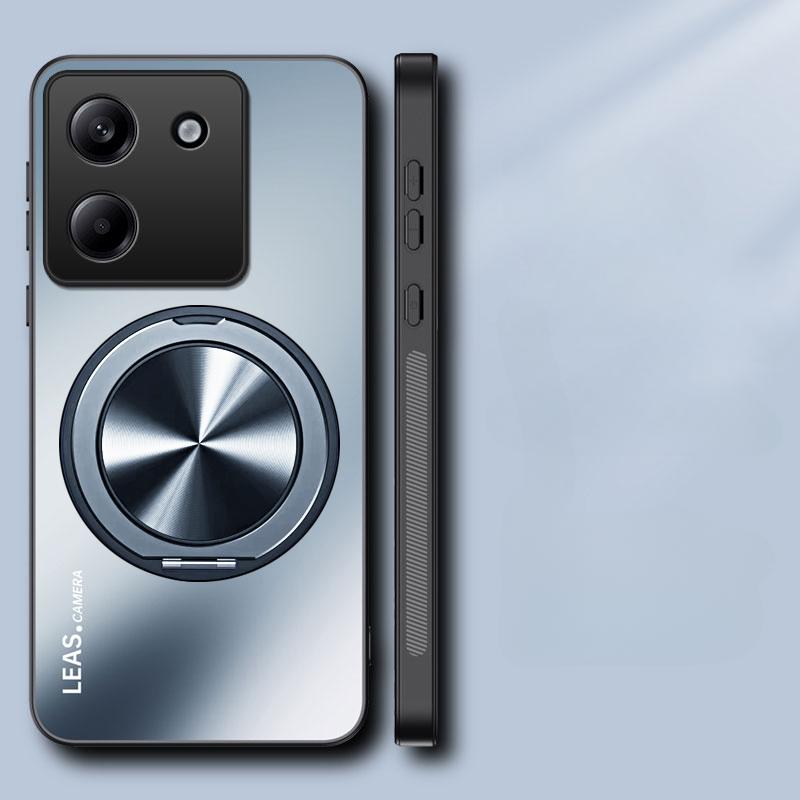 Magnetische Hülle für POCO M7 Pro Hart Stoßfest Matt Bumper Ständer Halter Abdeckung Hüllen für POCO M7 M7Pro Schale