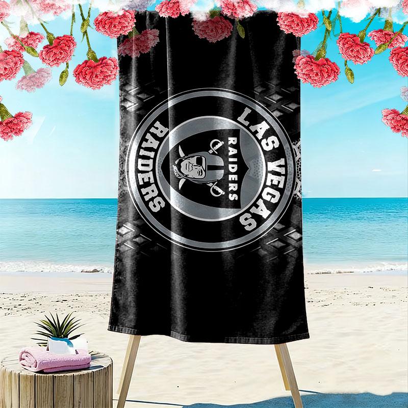 Raiders Print Beach Towel, Large Soft Quick Dry Towel for Beach Camping Swimming