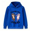 Kids Boys Girls Hoodie Cute Otters Print I Play Well With Otters Casual Long Sleeve Pullover Sweatshirt for Children