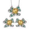 Manufacturer's Set Of Pearl Earrings Necklace Emerald Nanyang Women's Style High-end Palace Fashion