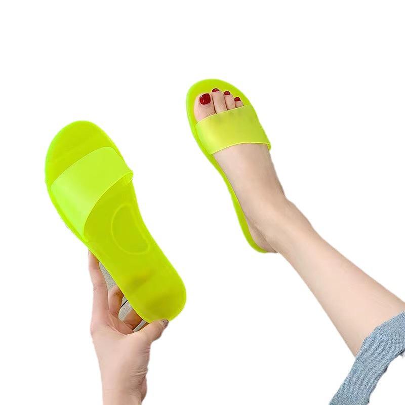 Summer Crystal Jelly Slippers - Women's Large Size, Fashionable, Odor-Proof, Casual Outdoor/Home Flip-Flops for Couples.