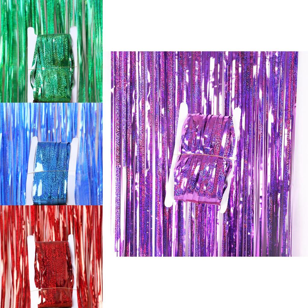 Eye-catching 1x2.5m Shimmering Laser Curtain For Birthday Party Dcor In Various Colors