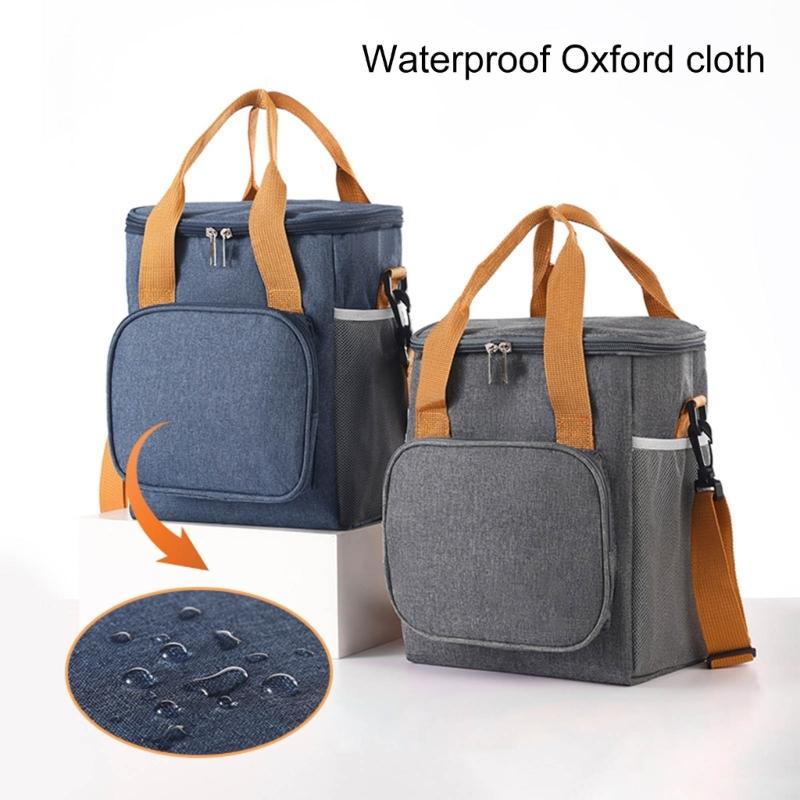 Insulated Food Container with Shoulder Belt Waterproof Lunch Storage Bag Large Capacity Multiple Pockets Box for Meal