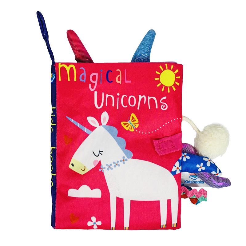 3D Tail Baby Cloth Book - Tear-Proof, Black & White/Red Crinkle Toy for Kids