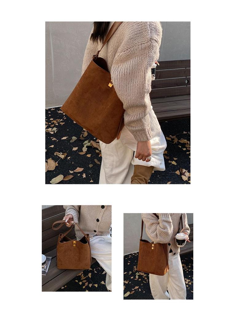 Leopard Print Suede Tote: Versatile Large-Capacity Crossbody for Autumn/Winter