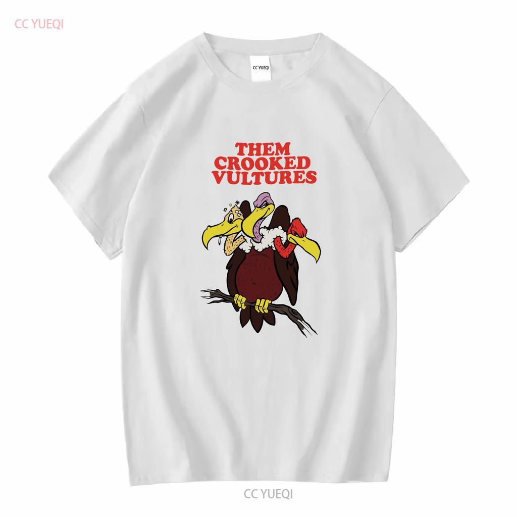 Rare Them Crooked Vultures Band For Fan Black S 2345XL T shirt GC1148 long or short sleeves vintage Washed Slightly Comfortable