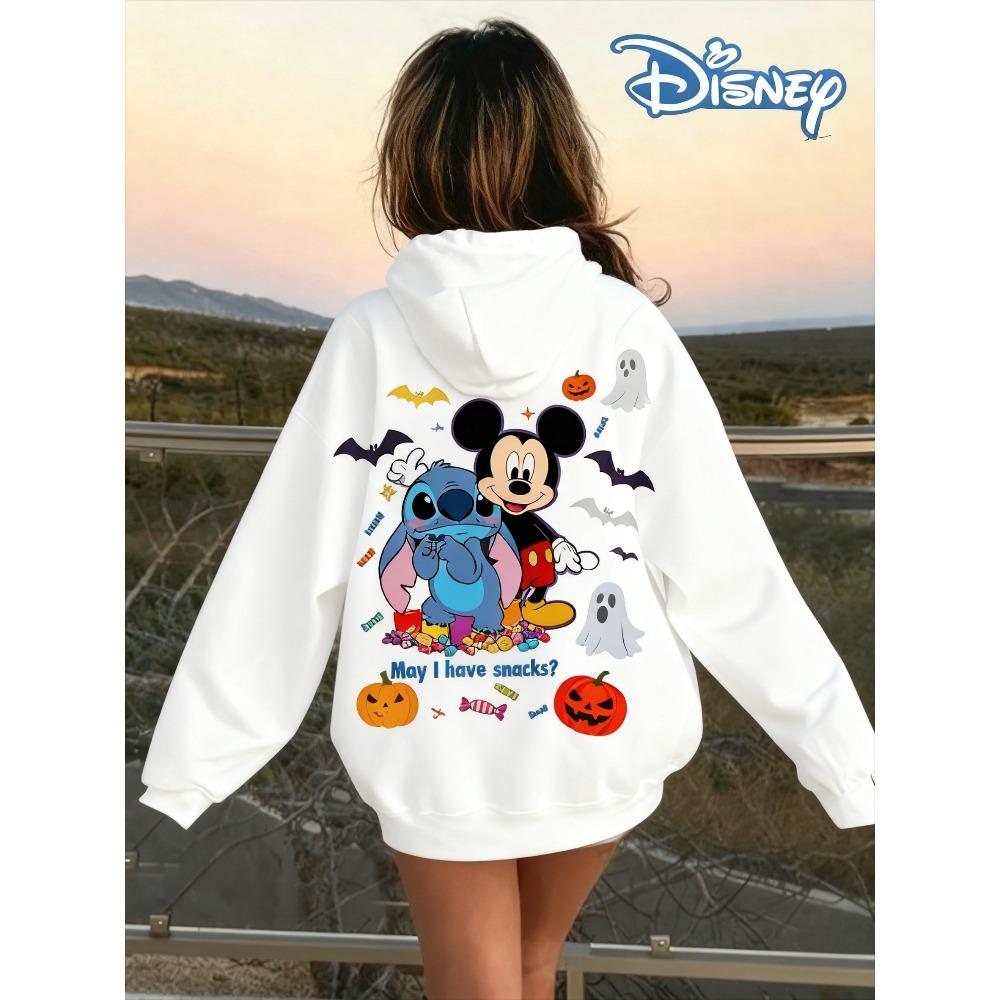 Disney Eltern-Kind-Outfits Mickey und Stitch Halloween Kürbis Mehrfarbig Verfügbar Hoodies für Herbst und Winter Geschenke