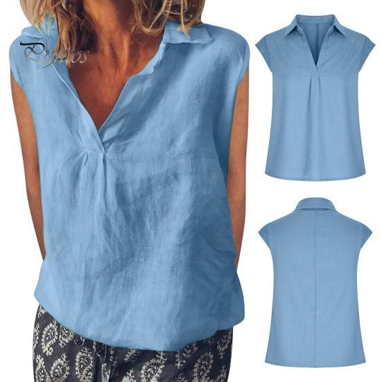 

Женская летняя рубашка с лацканами и v-образным вырезом, повседневная рубашка без рукавов, однотонная, свободная посадка, легкий дышащий пуловер, топы XL чёрный