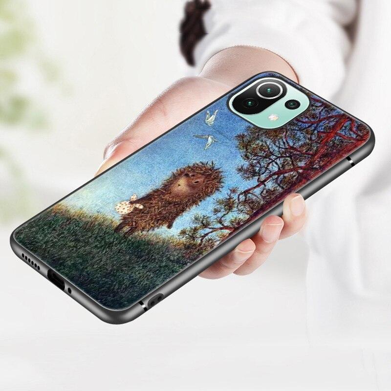 Custodia per Telefono Riccio nella Nebbia Per Xiaomi Mi 11 Lite NE 11i 10T 11T Pro A2 A3 Lite POCO F3 M3 M4 C31 X3 Pro NFC GT Cover Nera