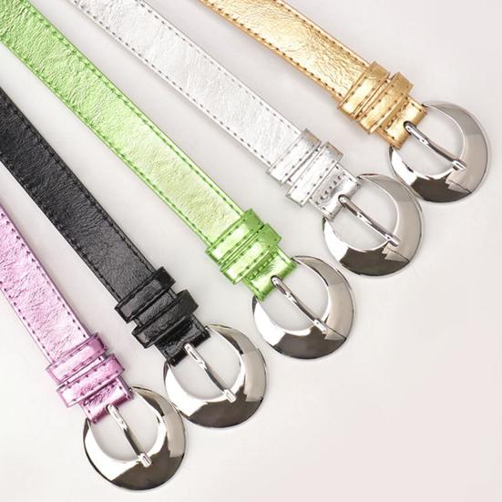 Women Belt Adjustable Length Imitation Leather Waistband with Alloy Buckle Dresses Shirts Tops Waist Belt