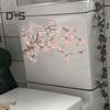 Flower Branch Bird Toilet Sticker Removable Self-adhesive Waterproof PVC Living Room Wall Art Floral Bathroom Toilet Lid Decoration Decal