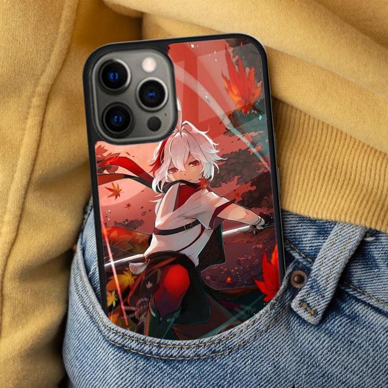 Kaedehara Kazuha Genshin Impact Soft Phone Case for iPhone 17 Air 16e Pro max 15 Pro 13 14 Plus 11 12 MagSafe Magnetic Coque