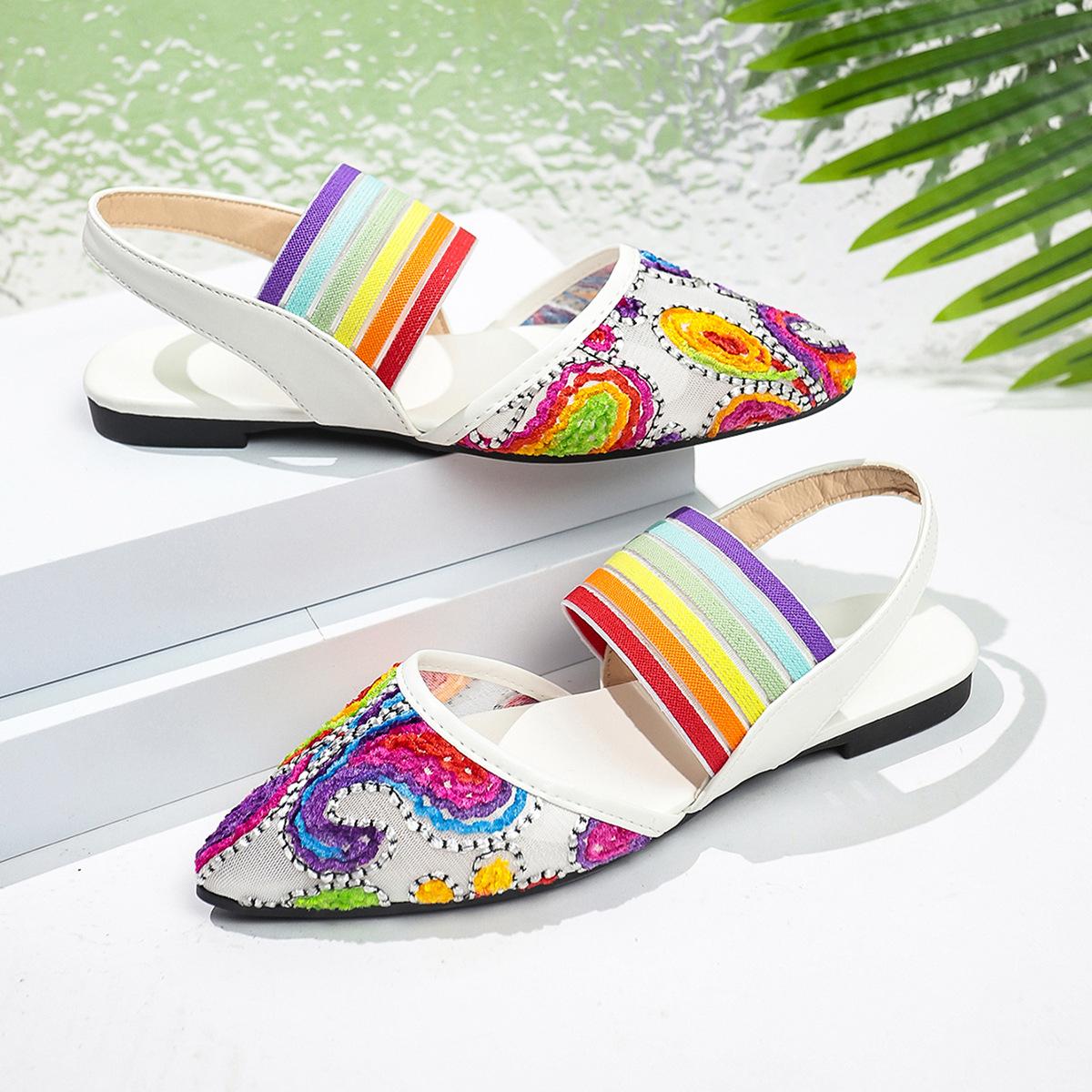 Large size cool slippers 22 summer new square head flat bottom one-character color matching outside beach cool slippers 36