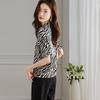 Luxury Zebra Print 90% Silk Short Sleeve T-Shirt
